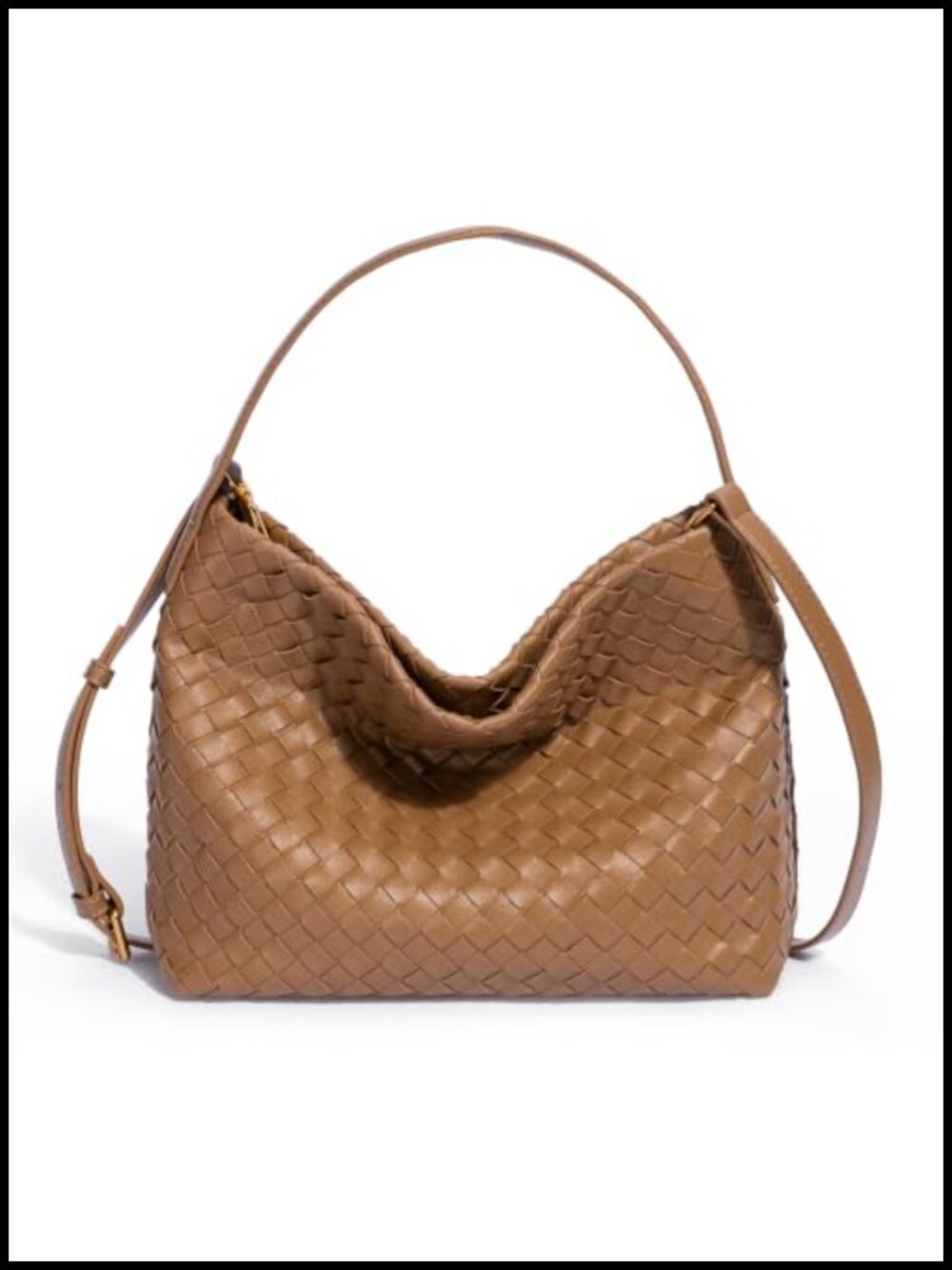 Faux Leather Woven Tote Bag Women's Designer Shoulder Handbag Hobo Purse